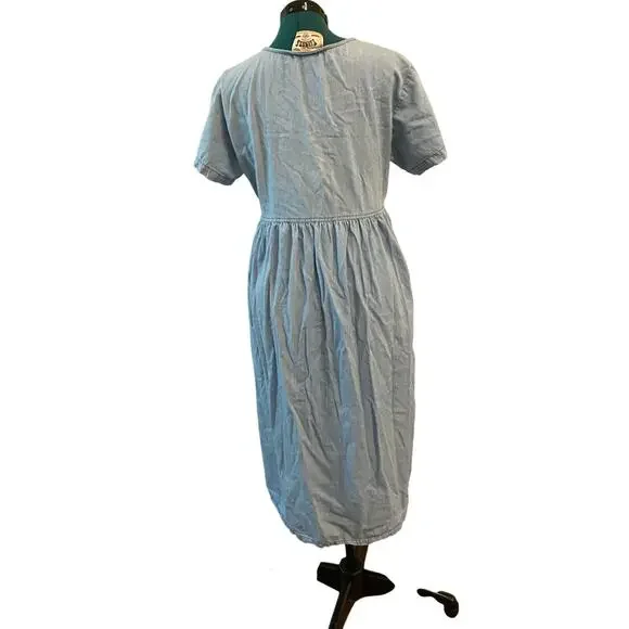 VTG Timeless Ticket Denim Light Wash Denim Midi Dress Cottagecore Size 6 USA - Picture 2 of 11